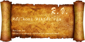 Rákosi Viktória névjegykártya
